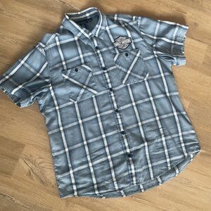 Harley-Davidson Blue Plaid Men's Shirt